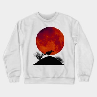 Raven and full moon Crewneck Sweatshirt